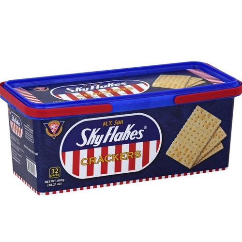 M.Y. San – Skyflakes Crackers in Plastic Tub – 32 Pack – 800 G