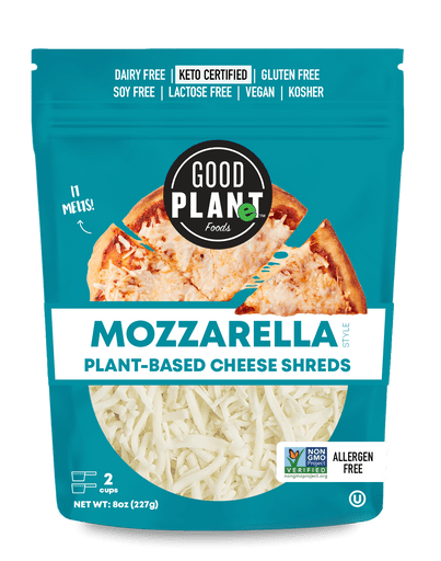 Good Planet Foods – Plant-Based Mozzarella Cheese Shreds, 8oz