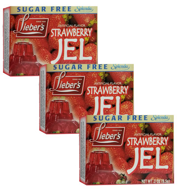 Lieber’s Sugar Free Strawberry Jello, 3 Count
