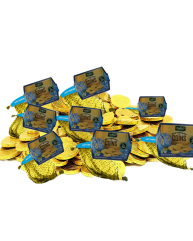 Bakol Hanukkah Milk Chocolate Nut Free Coins, Chanukah Gelt Coin, 8 Count