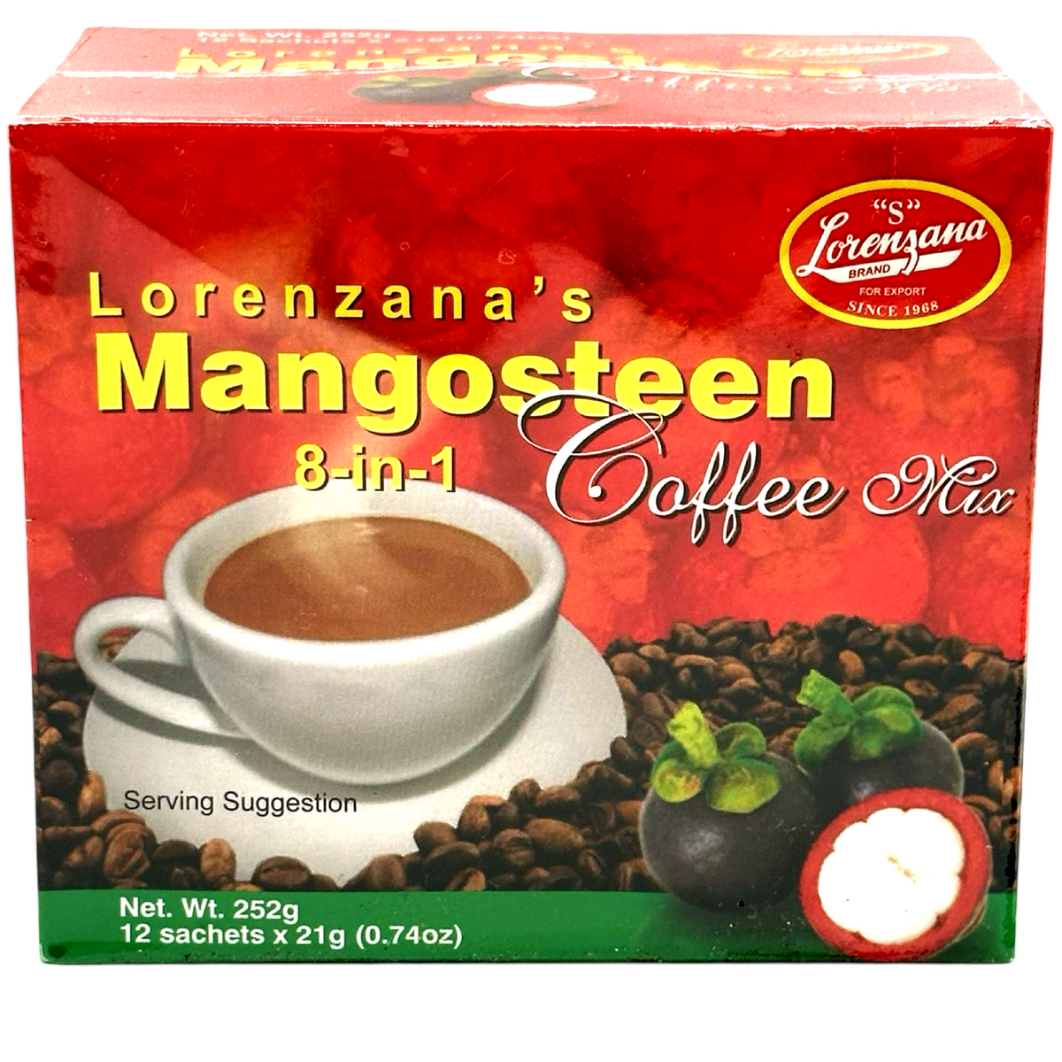 Lorenzana – Mangosteen 8 in 1 Coffee – 12 Sachets x 21 G (210 G)