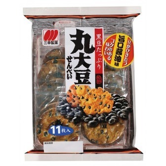 Sanko “Marudaizu Senbei”, Rice Cracker with Black Bean, 10pc in 1 bag