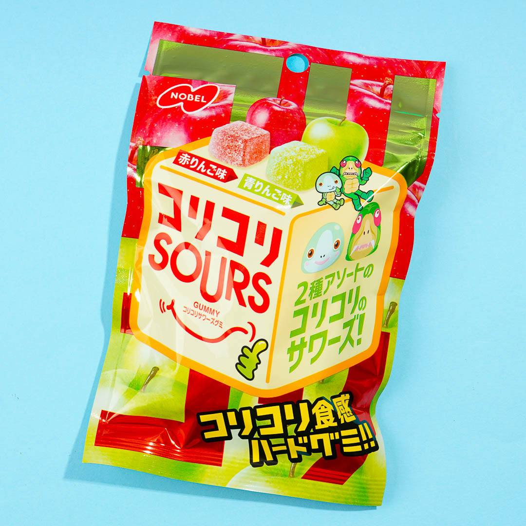 Nobel Kori Kori Sours Gummy Candy – Red Apple & Green Apple