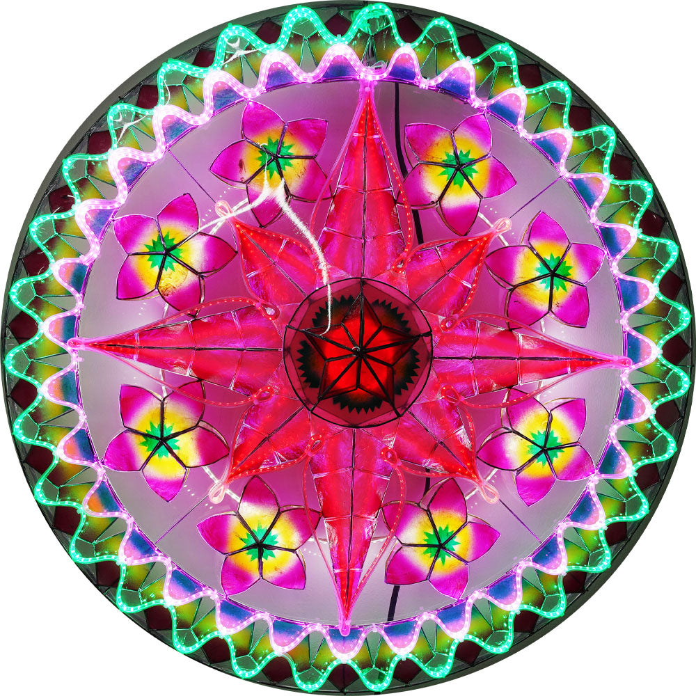 Philippines Christmas Capiz Parol Lantern Star (Tala) -Purple / Red / Green – Size 30