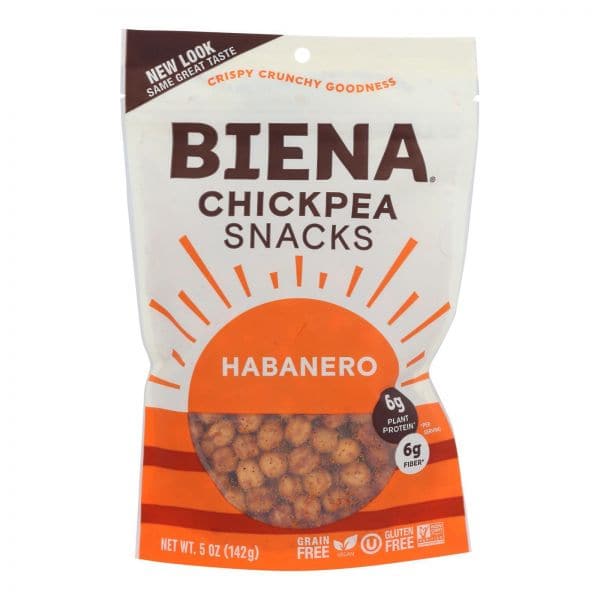 Biena Chickpea Snacks – Habanero, 5 oz | Pack of 8