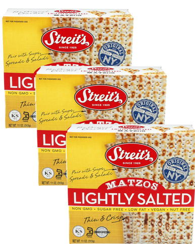 Streit’s Lightly Salted Matzos, 11 Ounce (Pack of 3)