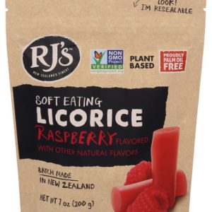 RJ’s Licorice – Raspberry Soft Natural 7 Oz – Pack Of 8