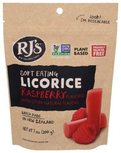 RJ’s Licorice – Raspberry Soft Natural 7 Oz – Pack Of 8