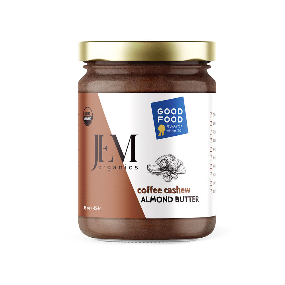 JEM Organics Coffee Cashew Almond Butter – Large 6 pack