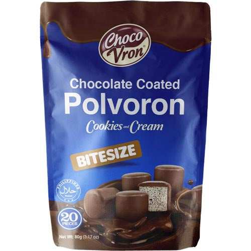 ChocoVron – Chocolate Coated – Polvoron – Cookies and Cream – BiteSize – 20 Pieces – 80 G