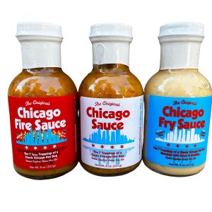 Big Fork Chicago Sauce, Chicago Fire Sauce, & Chicago Fry Sauce Bottles