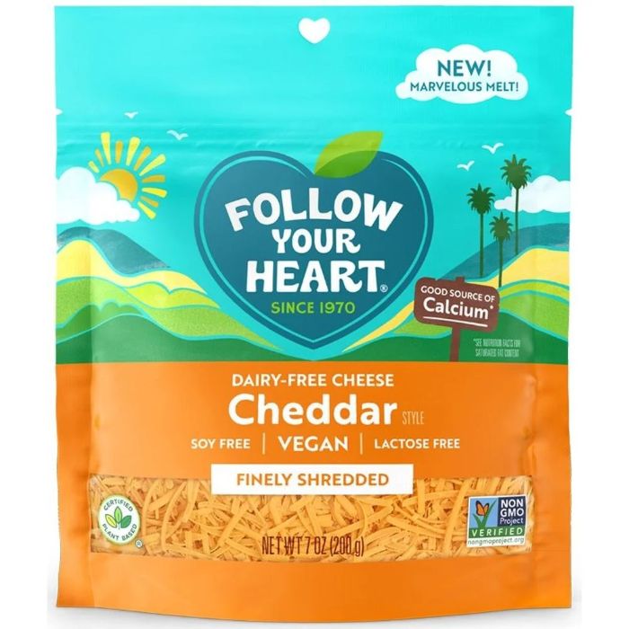 Follow Your Heart – Cheddar Shredded 7 Oz – Pack Of 8