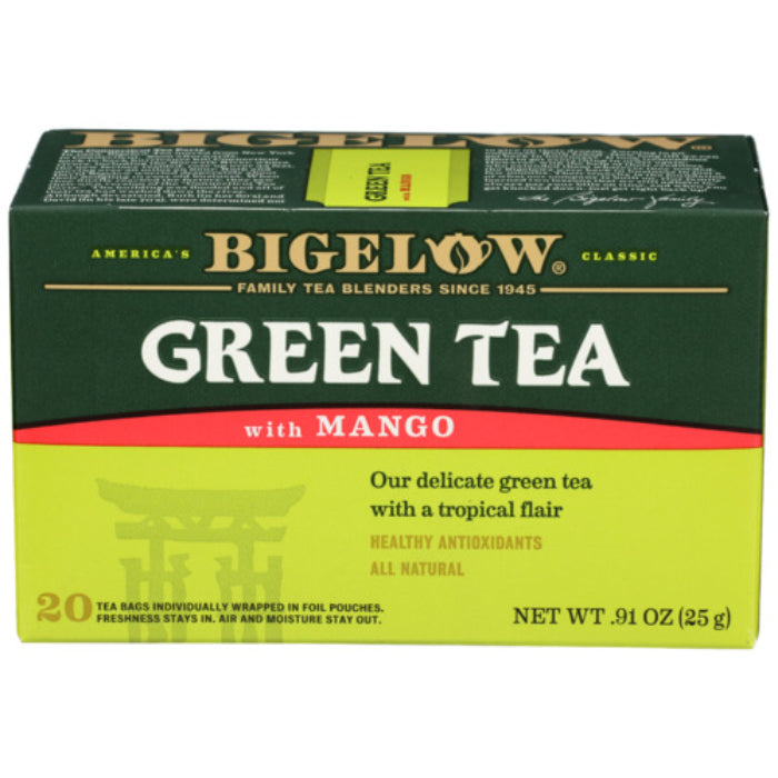 Bigelow – Green Mango Tea, 20 Bags, 0.91 oz | Pack of 6