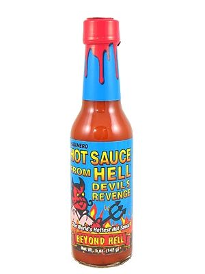Habanero Hot Sauce From Hell Devil’s Revenge, Beyond Hell, 5oz.