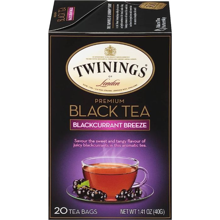 Twinings – Blackcurrant Breeze Black Tea, 20 Bags | Pack of 6