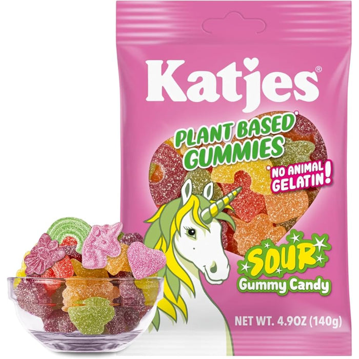 KATJES – Plant-Based Sour Gummy Candy 4.9OZ ( Pack of 15)