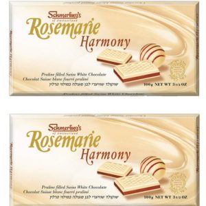 Schmerling’s Rosemarie Harmony Swiss White Chocolate Bar, Praline Filled, 3.5 oz (Pack of 2)