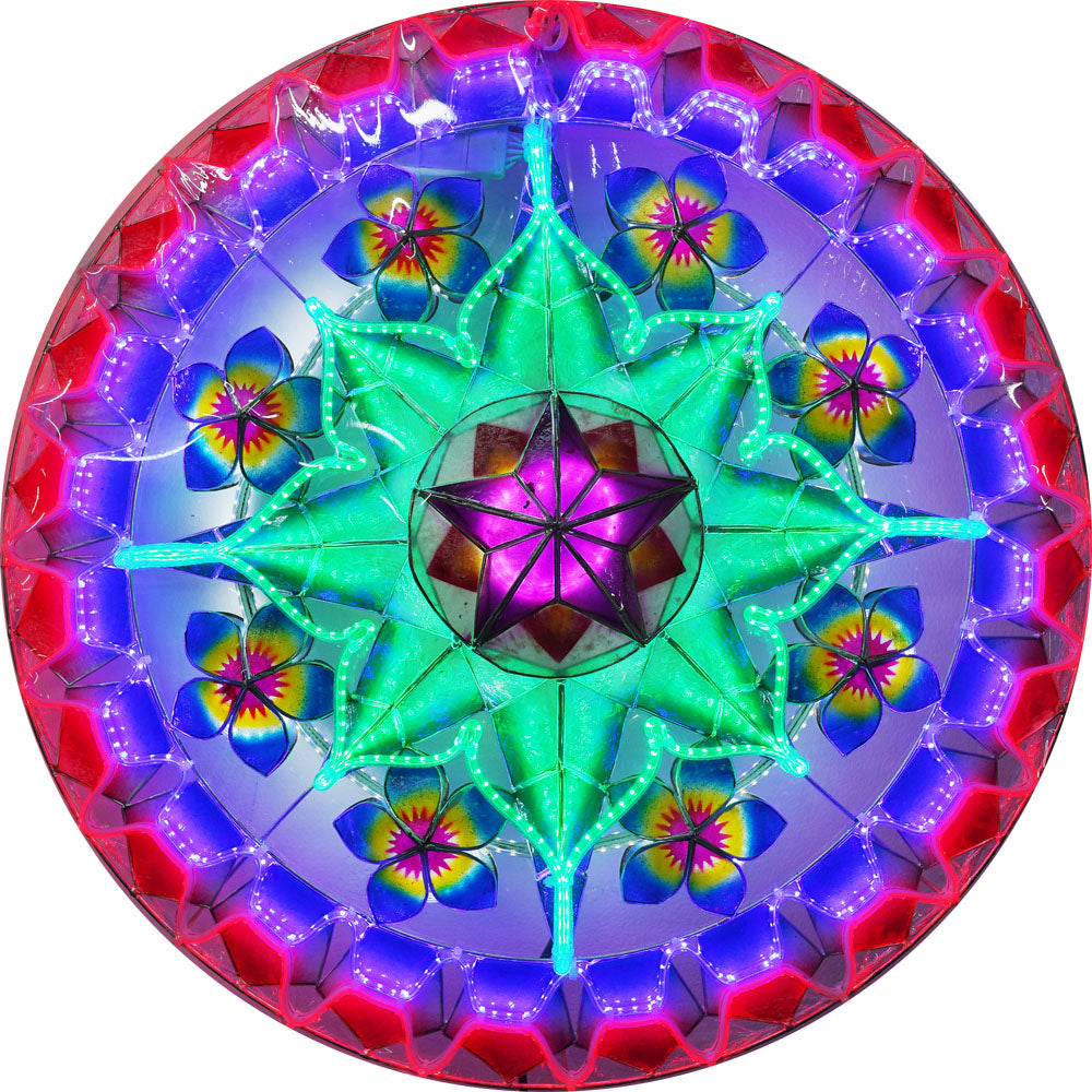 Philippines Christmas Capiz Parol Lantern Star (Tala) – Green/ Blue/ Red- Size 24