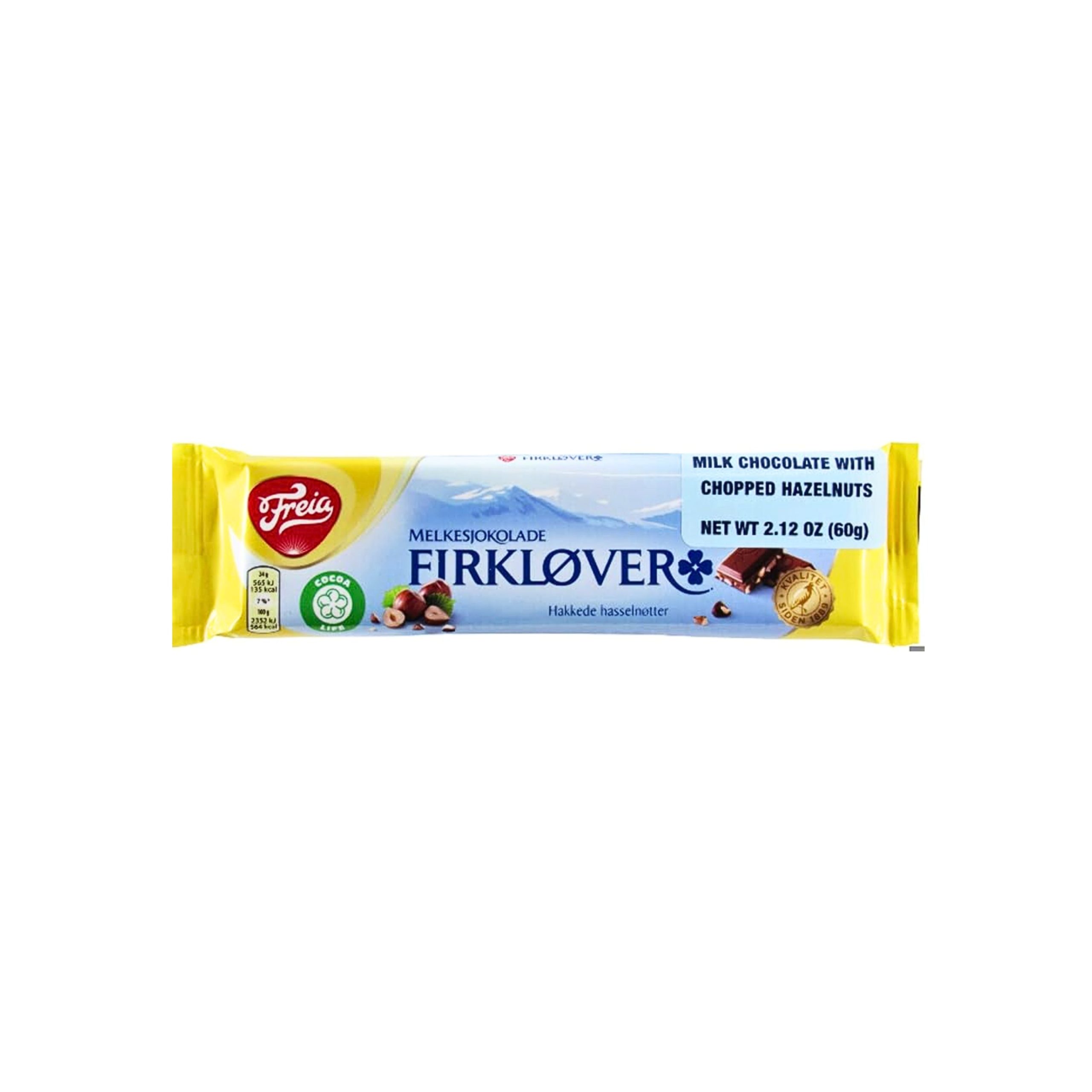 Freia Firklover Milk Chocolate with Chopped Hazelnuts Bar (2.12oz)(Norway)