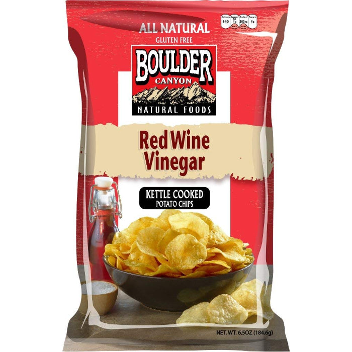 Boulder Canyon – Kettle Chips with Red Wine Vinegar, 5 Oz | Pack of 12