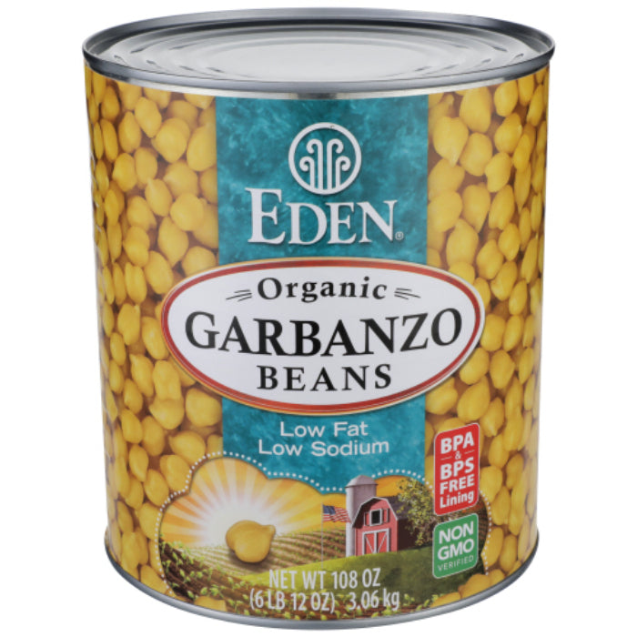 Eden Foods – Bean Can Garbanzo Organic, 108 Oz | Pack of 6