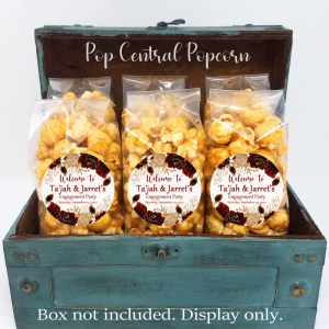Burgundy and Gold Roses Floral – Popcorn Wedding Favors