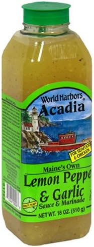 World Harbors Acadia Lemon Pepper & Garlic Marinade 16 Oz – Pack Of 6