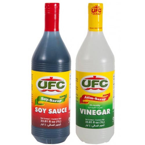 UFC – Vinegar and Soy Sauce Value Pack – 67.08 OZ (1 Litter Bottle of Each)