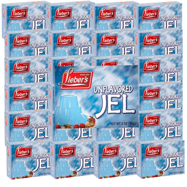 Lieber’s Unflavored Jel, Kosher Vegan Gelatin Mix, 3 oz (Case of 24)