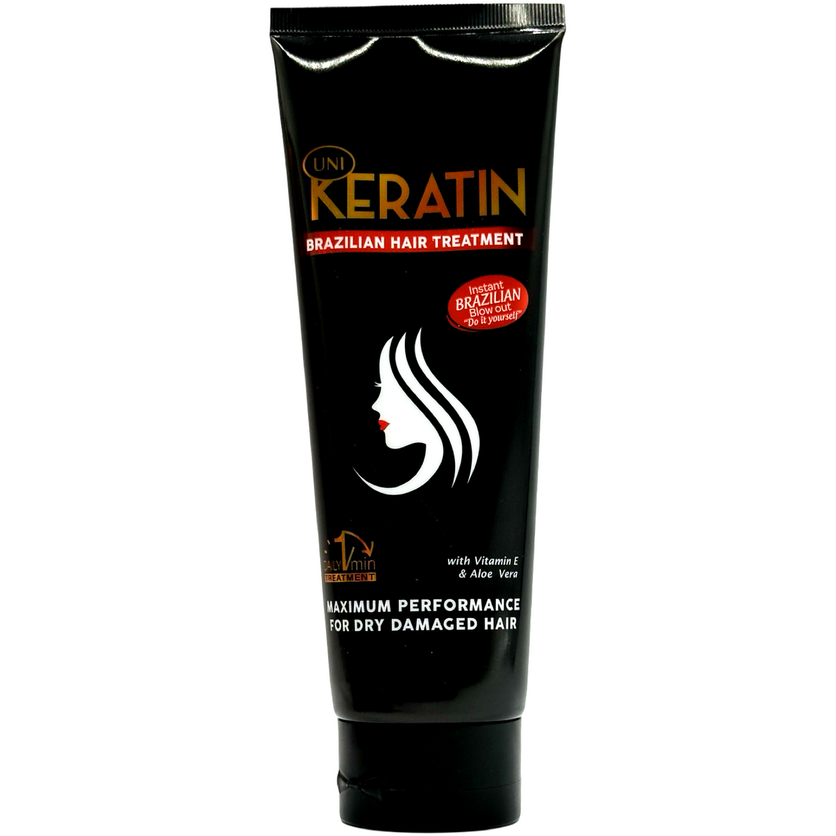 UNI – Keratin Brazilian Hair Treatment – with Vitamin E and Aloe Vera (BLACK) – 200 G