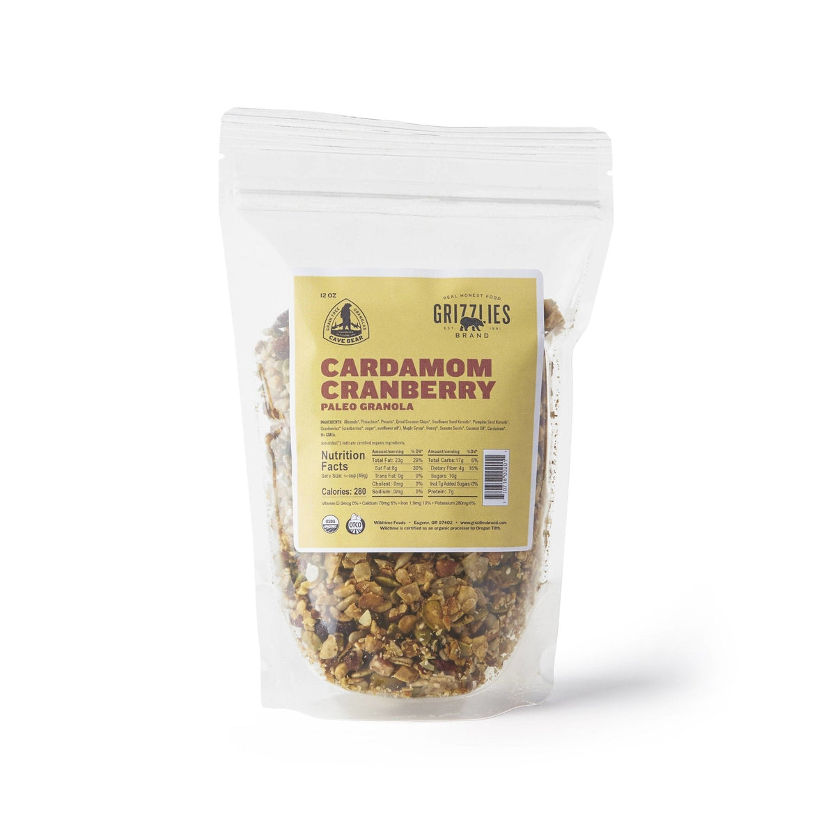 Cardamom Cranberry Paleo Granola Bags – 12 x 12oz