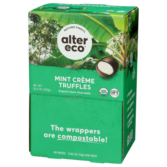 Alter Eco – Chocolate Truffle Dark Mint Organic 0.42 Oz – Pack of 60