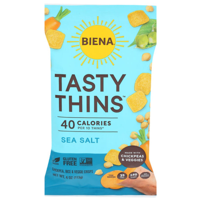 Biena – Crisps Tasty Thins Sea Salt, 4 oz – Pack of 12