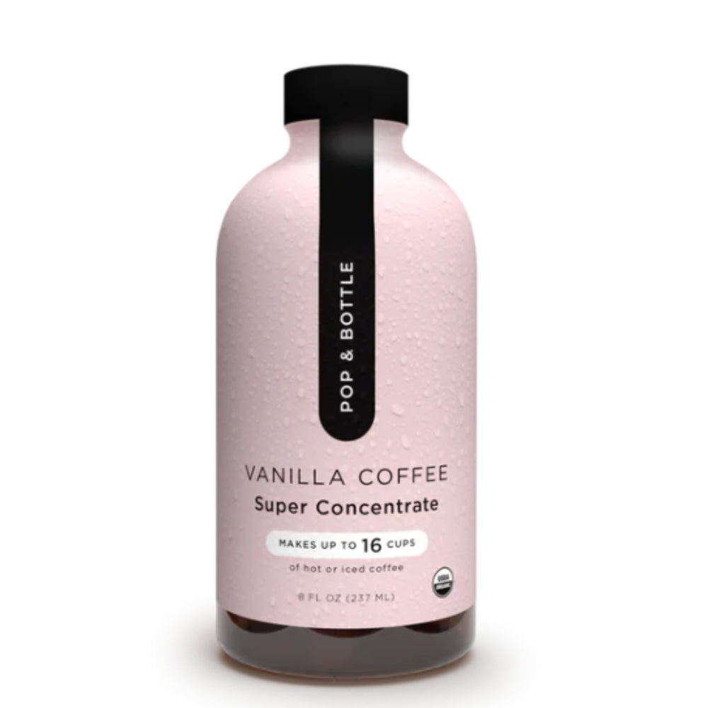 Pop And Bottle Coffee Super Concentrate Vanilla Organic 8 FO – Pack of