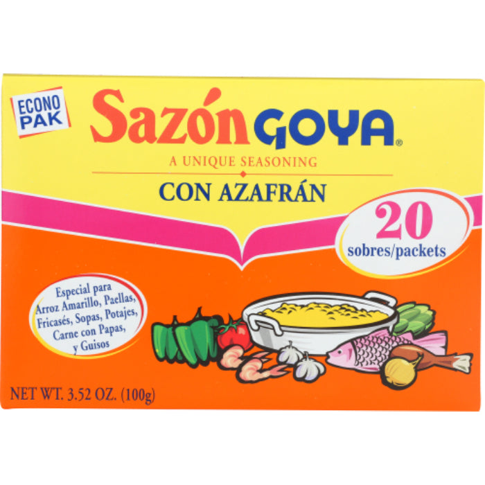 Goya – Sazón con Azafrán, 20 Count, 3.52 Oz | Pack of 18