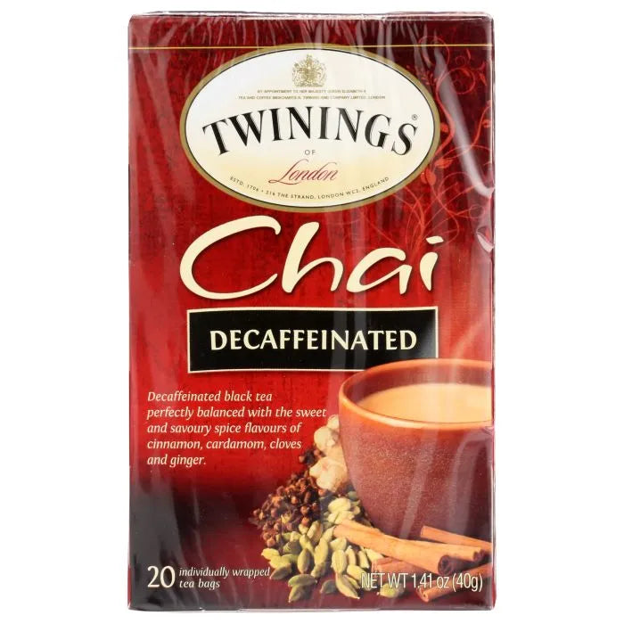 Twinings – Decaf Chai Tea, 20 Bags | Pack of 6