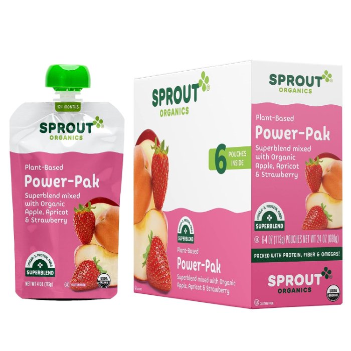 Sprout Superfruit Apple, Apricot & Strawberry 4.22 Oz – Pack Of 12