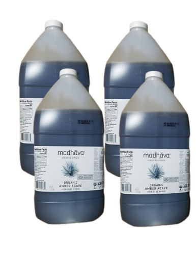 Madhava Organic Agave Nectar Amber, Case of 4 x 1 Gallon (176 oz.)