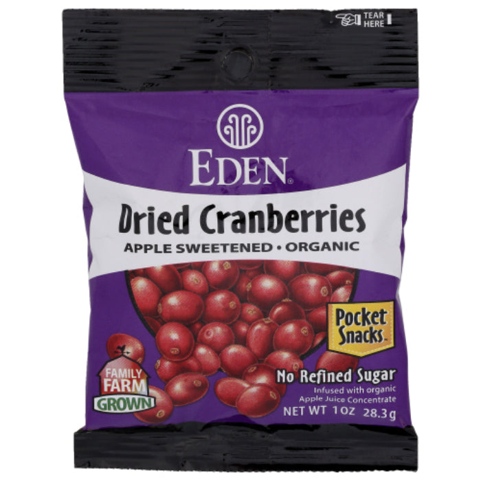 EDEN FOODS -POCKET SNACK CRANBERRY DRD ORG 1 OZ – Pack of 12