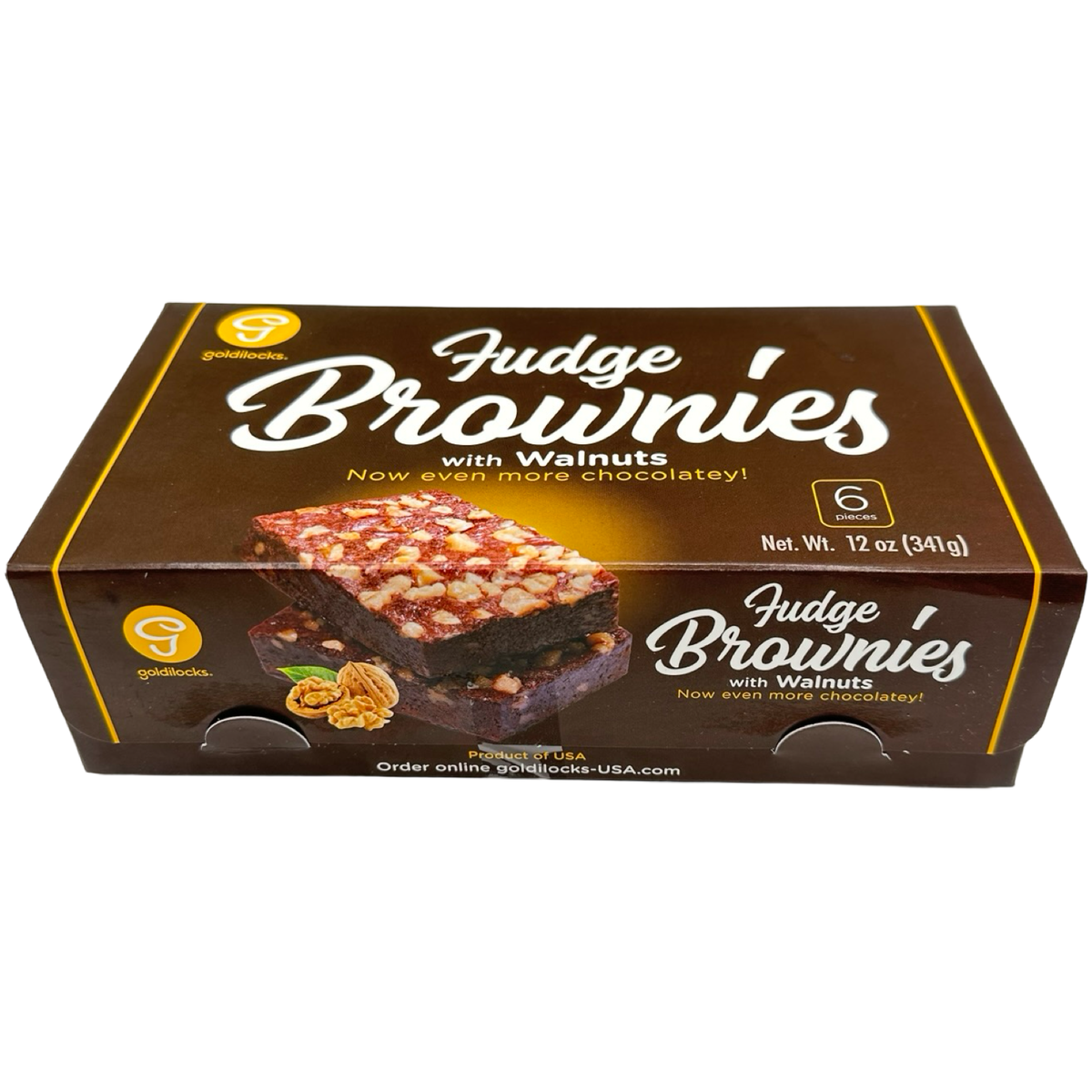 Goldilocks – Fudge Brownies with Walnuts – 6 Pack – 12 OZ