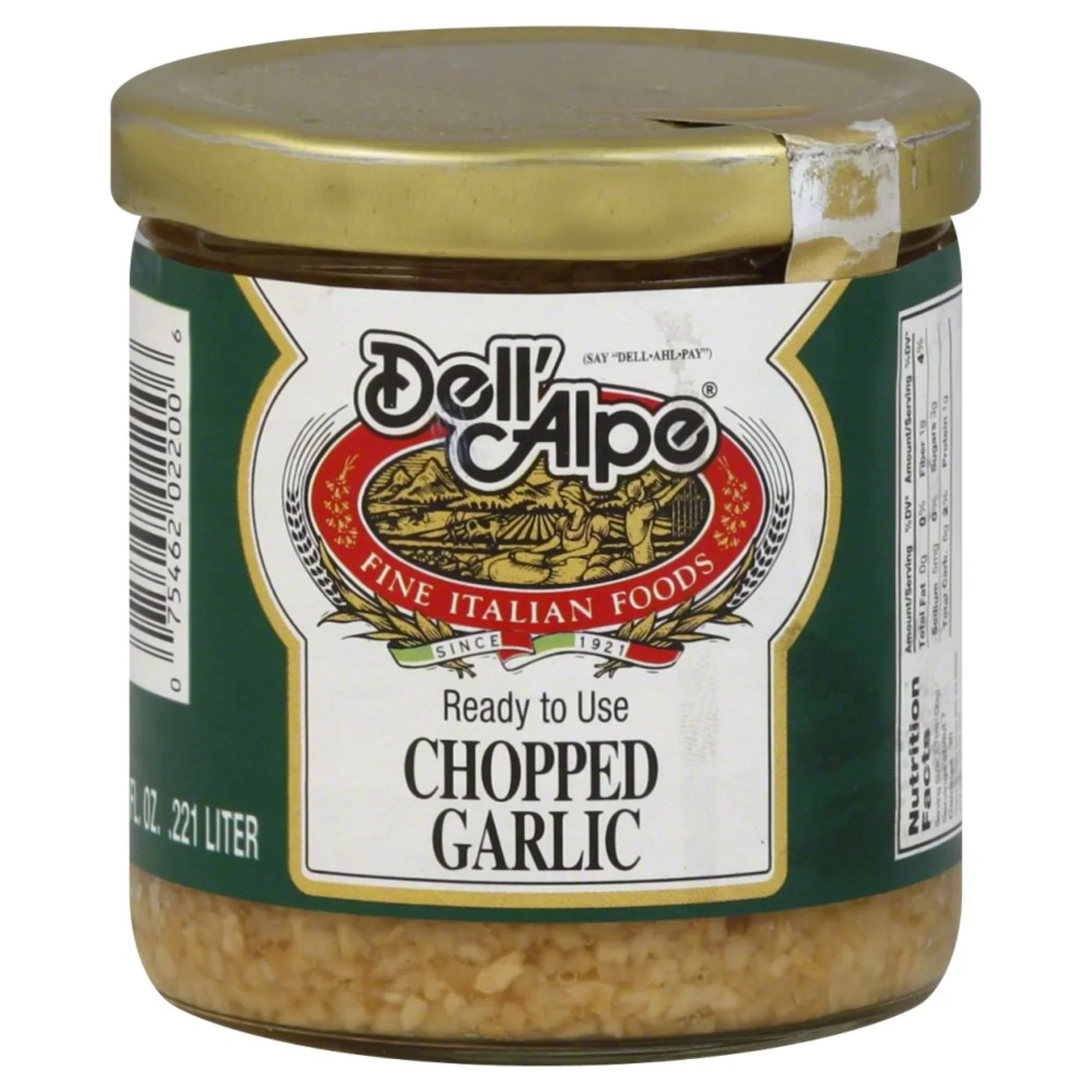 Dell Alpe – Chopped Garlic, 7.5 Oz (Pack of 12)