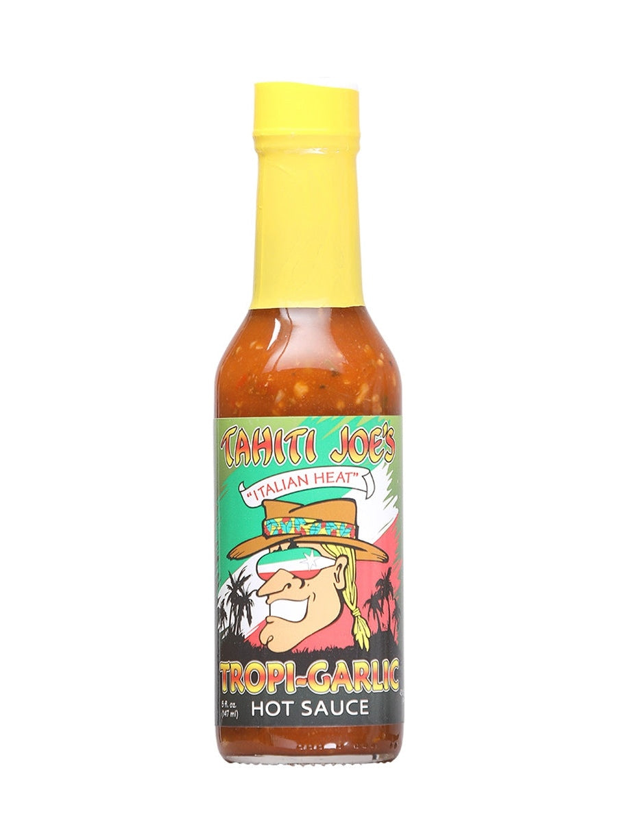 Hot Sauce Tahitis Joes Tropi-Garlic Italian Heat 5 oz Heat 6