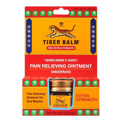 Tiger Balm – Pain Relieving Ointment for Sore Muscles – Concentrated – Extra Strength – 18 G