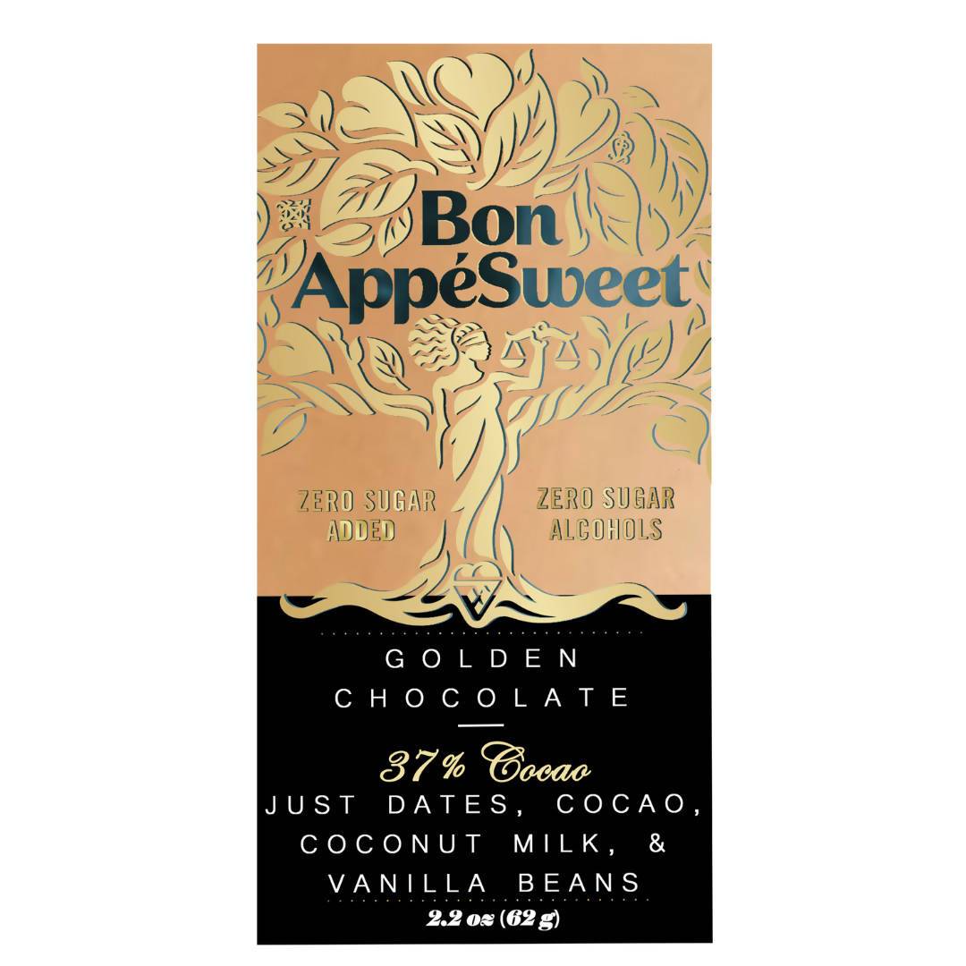 Bon AppeSweet Date-Sweetened Golden Chocolate Bars – 12 x 2.2 oz