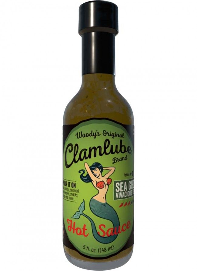Woody’s Original Clamlube Brand Sea Ghost Vivacious Verde Hot Sauce, 5oz.