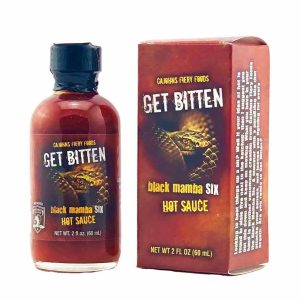 Hot Sauce Get Bitten Black Mamba Six Sauce 2 oz Heat 10+++Extract CaJo