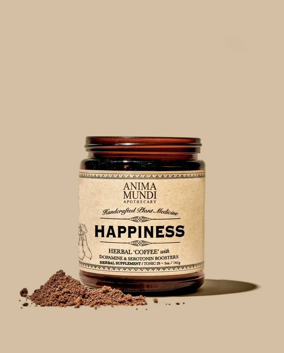 Happiness Powder: Herbal Coffee, Seratonin, Dopamine, 100% Organic – 4 Jars x 5oz
