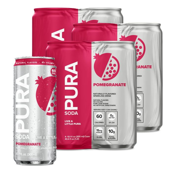 Pura Soda Pomegranate 4pk 40.4 Fo – Pack Of 6