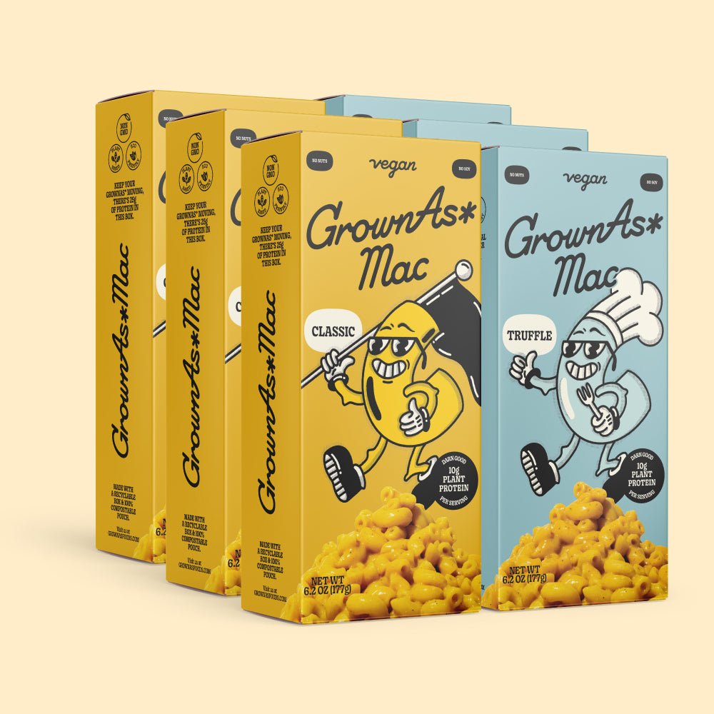 GrownAs* Mac & Cheese Variety Bundle – Classic and Truffle Boxes – 6 Boxes