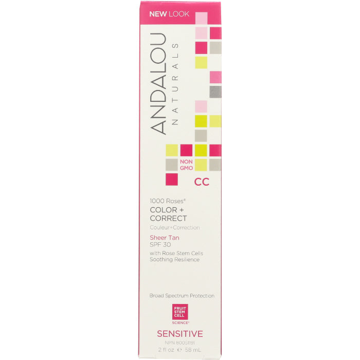 Andalou Naturals – Face CC Tan 1000 Roses SPF 30, 2 fl oz